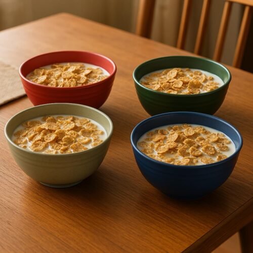 Wheat Straw Serving Bowl Set (Pack of 4, 800 ml) | Eco-Friendly Bamboo Fiber Bowls | Microwave & Dishwasher Safe | Unbreakable