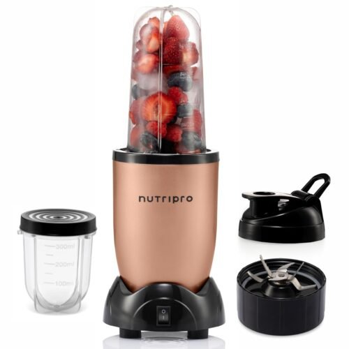 500W Juicer Mixer Grinder & Smoothie Maker | Personal Blender with 2 Jars, Stainless Steel Blade & Travel Sipper Lid | Multipurpose Mixer for Smoothies, Juices, Shakes & Grinding | Gold