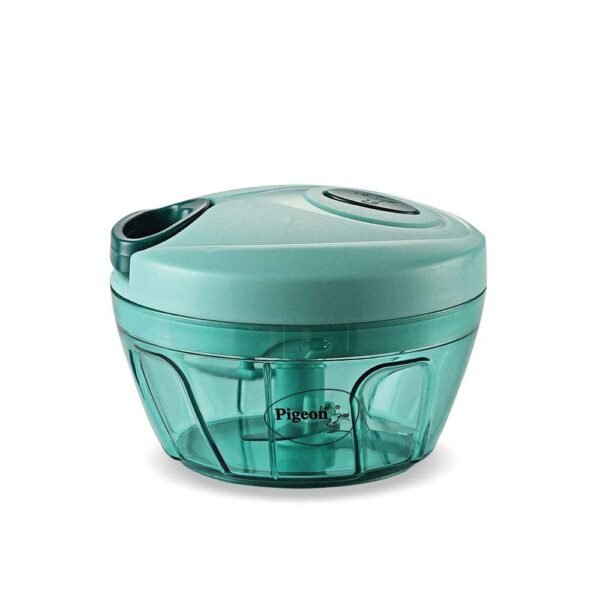 Pigeon Mini Manual Vegetable Chopper 400ml with 3 Stainless Steel Blades Mini Manual Vegetable Chopper (400ml) | 3 Stainless Steel Blades | Compact Hand Chopper for Vegetables, Fruits, Herbs & Nuts | BPA-Free Plastic