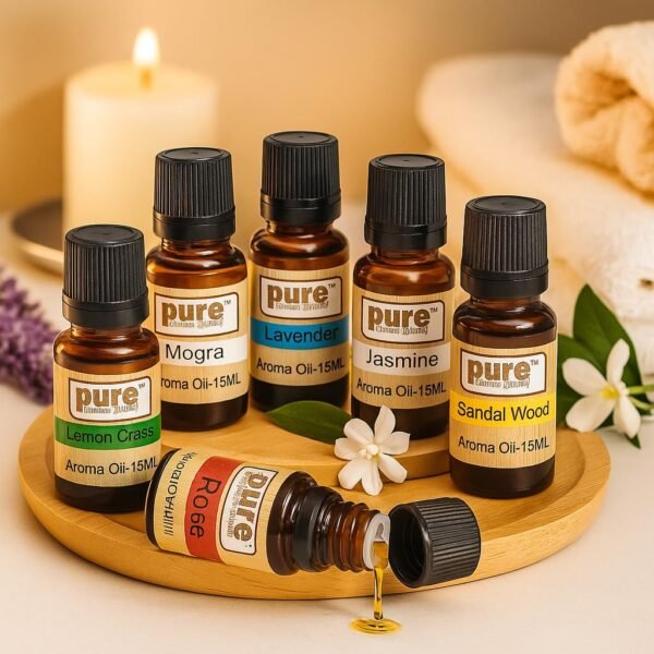 Pure Source India Aroma Diffuser Oil Gift Set (Pack of 6) Aroma Diffuser Oil Gift Set (Pack of 6 x 15ml)